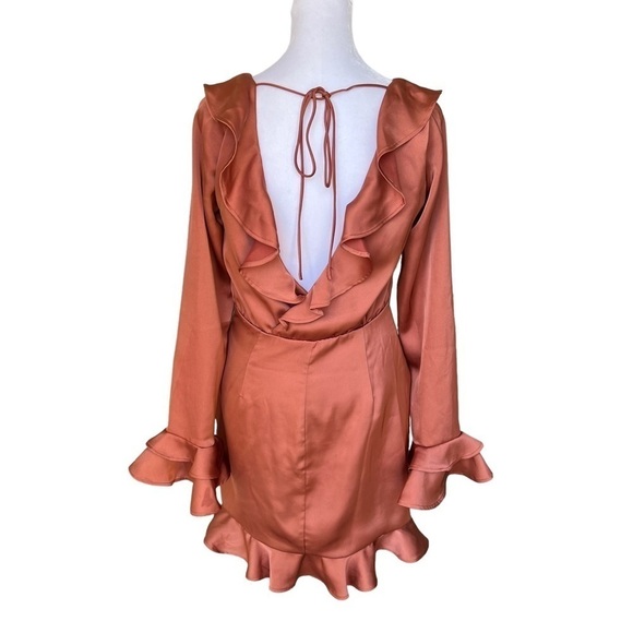 Majorelle x Revolve - Nelly Mini Dress in Terracotta Brown Sz S - Picture 7 of 10